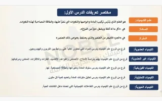 مختصر تعريفات درس علم الكيمياء كيمياء