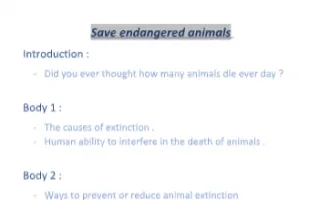 تقرير Save endangered animals انجليزي