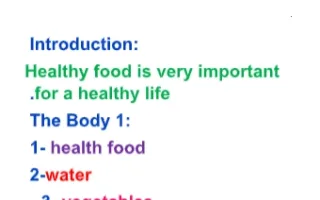 تقرير 2 Healthy food انجليزي