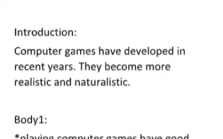 تقرير Computer games انجليزي