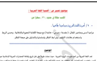 تقرير عن أهمية اللغة العربية عربي