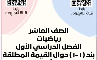 بند (1-1) دوال القيمة المطلقة رياضيات