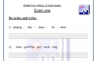 نموذج اختبار (الكتابة) لغة انجليزية
