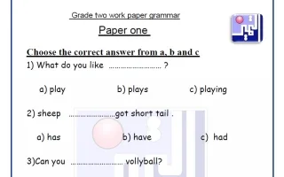 أوراق عمل الاختبار التقييمي الثالث لغة انجليزية