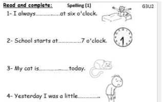 ورق عمل الوحدة الثانية لغة انجليزية