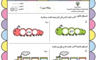 ورقة عمل 2 رياضيات