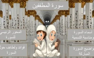 تقرير سورة المطففين التربية الإسلامية