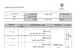 توزيع منهج (الجزء الأول) اجتماعيات