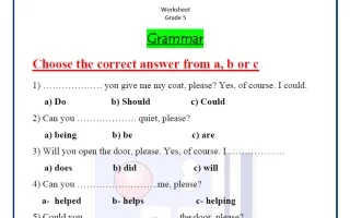 ورقة عمل للاختبار التحصيلي الثاني لغة انجليزية
