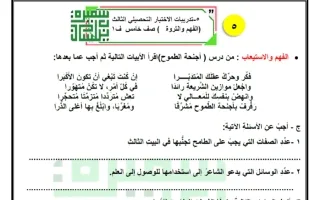 تدريبات الاختبار التحصيلي الثالث (الفهم والثروة)