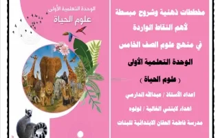 مخططات ذهنية للوحدة الأولى (علوم الحياة) علوم