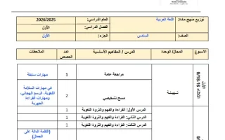 خطة منهج اللغة العربية