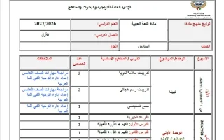 توزيع منهج اللغة العربية