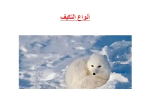 تقرير أنواع التكيف مادة العلوم