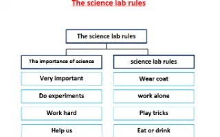 تقرير The science lab rules لغة انجليزية