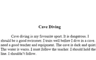 تقرير Cave Diving انجليزي