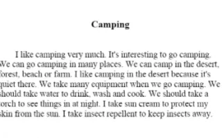تقرير Camping انجليزي