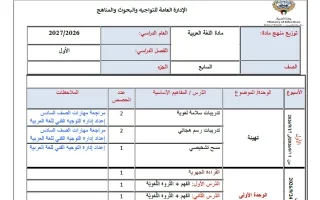 توزيع منهج اللغة العربية