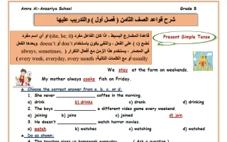 حل أسئلة القواعد لغة انجليزية