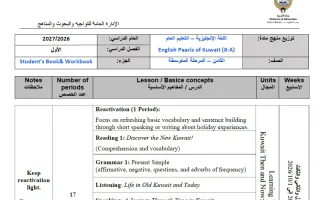 توزيع منهج لغة انجليزية