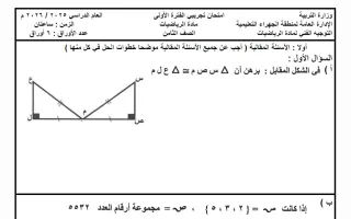 امتحان تجريبي رياضيات