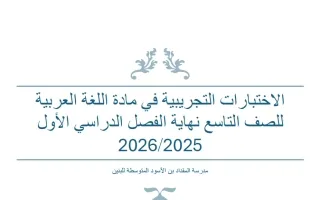الاختبارات التجريبية للغة العربية