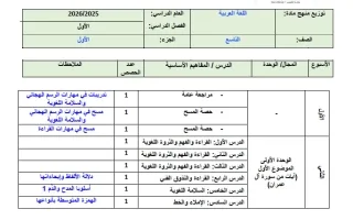 خطة منهج اللغة العربية