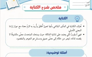 شرح الكناية مع تدريبات لغة عربية